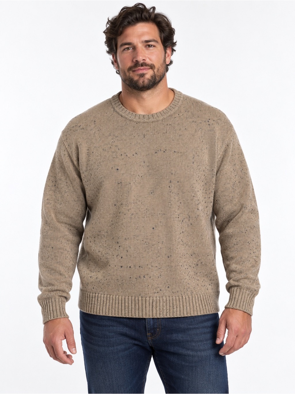 Patagonia Men’s XL Merino Wool Blend Speckled Crewneck Sweater Tan
